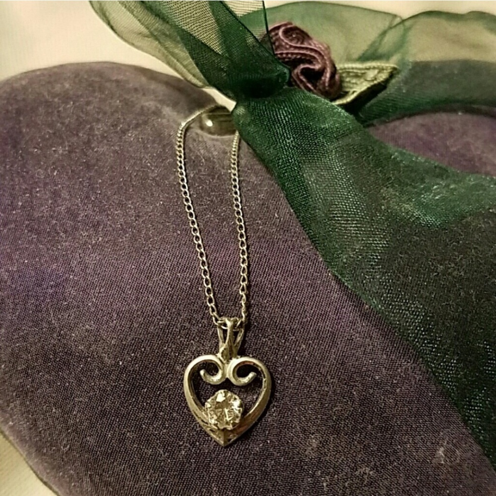Sterling CZ Heart Necklace